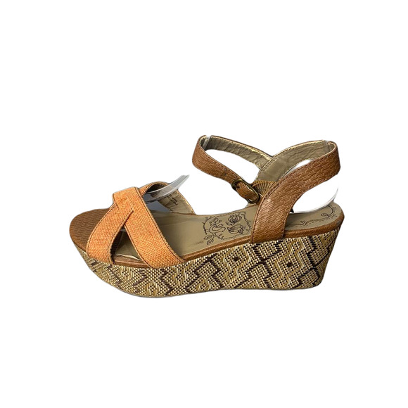 Jellypop Womens Size 8 Wedge Sandals With Cross-Strap Design & Adjustable Buckle - Picture 8 of 8